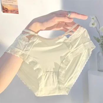 Moonlight gold ~ Dámy čisté touhy spodní prádlo pro ženy letní tenký sexy krajky rychlé suché sladké holčičí styl kalhotky
