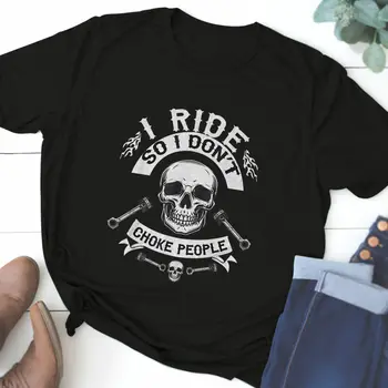 Motorkářské Tričko Biker jsem Jezdit Tak jsem Si nemyslím, Dusit Lidi Funny T-Shirt dlouhé rukávy
