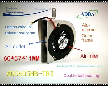 Mute AD0605HB-TB3 6cm 5V Notebook Turbíny kuličkové Ložisko Ventilátoru Chlazení