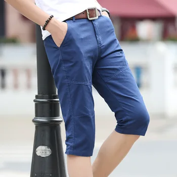 Muže Léto Capris Slim Fit Ležérní Plážové oblečení Oříznuté Kalhoty Plus Velikosti Chlapci Bavlněné Volné Krátké Kalhoty Plus Velikosti 4xl 5xl