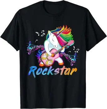 Muži Oblečení Unicorn Rocková Hvězda Guitar Rockin' Hudba Singer Graphic T-Shirt Ženy Ležérní Street Fashion Tričko Camiseta Hombre