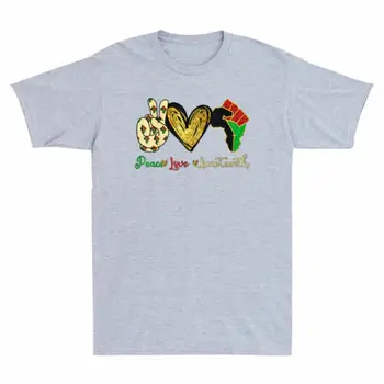 Mír Láska Juneteenth Černá Hrdost, Svobodu Den Nezávislosti Vintage Pánské T-Shirt