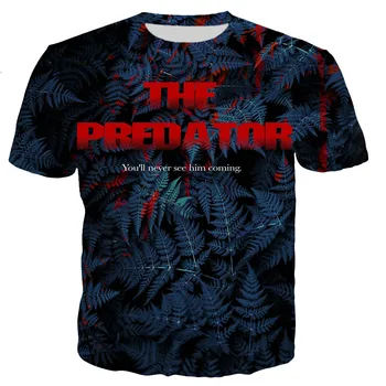 Módní Letní Hot Prodej Muži/ženy Nové Módní Cool 3D Predátor Tištěné T-shirt Unisex Ležérní Styl Streetwear Trendy Oblečení