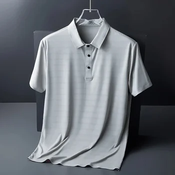 Módní T-košile Business Ležérní Letní Polo T-Košile pro Muže Oblečení Cool Krátký Rukáv Tričko Tenké Pánské T-košile Košilku Homme LM