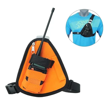 Nastavitelný Rádio Kabelového Bag Přední Pack Trojúhelník Na Hrudi Bag Pouzdro Pouzdro Pouzdro Pro Vysílačku
