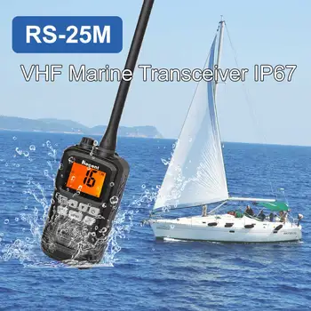 Nedávné RS-25M VHF Námořní Rádio IP67 Vodotěsné 156.000-163.275 MHz Ruční Float Rádio Stadion Walkie Talkie