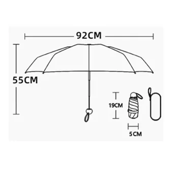 Nepromokavé Outdoor Pro Cestování Deštivé Ženy S Sunny 5 Deštník UV Ochrana Případě Přenosné Skládací pouzdro A Mini