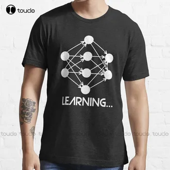 Neuronové Sítě Strojové Učení Trendy T-Shirt Beach Košile Pro Muže Tee Trička Digitální Tisk Prodyšná Bavlna Retro