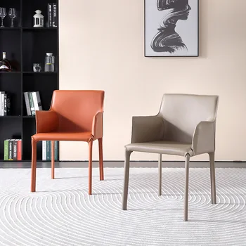 Nordic sedlo kožené křeslo, domácí high-end hotel design jídelní židle