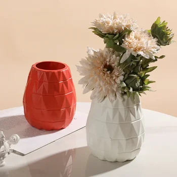 Nordic Tvůrčí Vázy, Dekorace, Řemeslné Uspořádání Květináč Pro Mokré A Suché Květinové Dekorace Imitace Porcelánu Plast