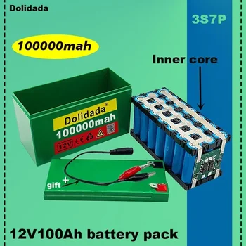 Nové 12 volt 3s7p lithium-iontová battery100Ah je vhodné pro venkovní osvětlení zemědělské postřikovače zvuk rezervní baterie.