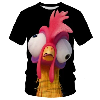 Nové 2023 Neutrální Módní Vzor 3D Tištěné T-Shirt Legrační Cool Kuře T-shirt Letní Krátký Rukáv T-shirt Nejvíce Kompletní