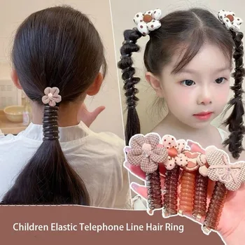 Nové Korejské Děti Elastické Telefonní Linky Vlasy Kroužek Luk Květina Vlasy Lano Pletení Vlasy Nástroj Pro Ženy Vlasy Kapely Plastové Vlasy Vazby