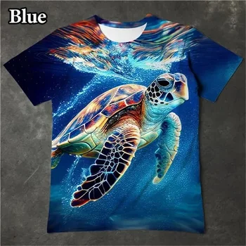 Nové Podvodní Svět Roztomilý Mořská Želva T Košile 3D Tisk Módní Animal T Shirt Hip-hop Harajuku Pánské A Dámské T-shirt Tees