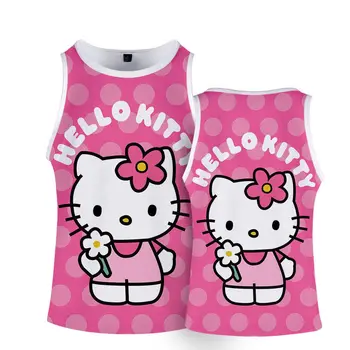 Nové Sanrio Dámské Tílko Sexy Kawaii Hello Kitty Girl Oblečení Hranatý Oblečení Y2k Růžové Goth Korzet Korejský Letní Dámy Dárek