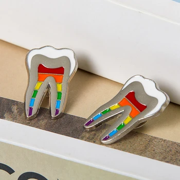 Nové Struktury Zubu Anatomie Smalt Pin Lékařské Brož Roztomilý Tvar Zubu Brož pro Zubaře, Sestra, Přátelé Klopový Odznak Dárek Šperky