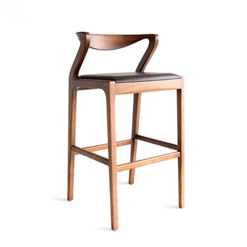 Nové Čínské Retro Barové Židle Designový Nábytek Kreativní Zpět Vysoké Stoličky Domů Z Masivního Dřeva Barové Židle Kuchyně Vysoké Stoličky