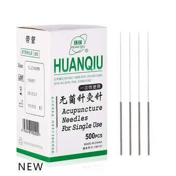 Nový Balíček Huanqiu Jednorázové Sterilní Akupunkturní Jehly Suché Propichování 500pcs s převlečnou