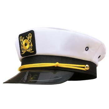 Nový Dospělý Yacht Kapitán Vojenské Čepice Nastavitelný Muži Ženy Námořnictvo Námořní Admirál Čepici Kostým Party, Maškarní Kostým Příslušenství