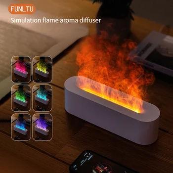 Nový model simulovaného plamene zvlhčovač 3D barevné atmosféra rozptylující světlo kreativní domácí ultrazvukový difuzér