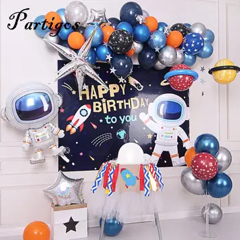Nový Prostor Cestování Globos Happy Birthday party decor vesmíru astronaut fólie balónky ET Planetu prozkoumat partnera, děti, chlapče