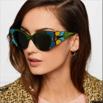 Nový Trend Individuální Charakter Sluneční Brýle, Ženy, Elegantní, Vysoce Kvalitní Velký Rám Designer Cat Eye Brýle Ženy Lady Rave Festiva