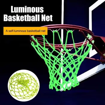 Noční Basketbal Čistý Nylon Svítí Zeleně Svítící Basketbalový Koš Rim Net Dospělé Děti Basketbal Sportovní Trénink Net