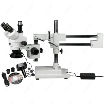 Obvod Stereo Mikroskop--AmScope Zásoby 3.5 X-90X Obvodu Zoom Stereo Mikroskop + 144 LED Světlo + 1.3 MP Digitální Fotoaparát
