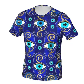 Oko Zlé Kouzlo Vzor T Shirt Muž Řecké Oči Mati Amulet Příležitostné T Košile Beach Harajuku Tričko Krátký Rukáv Grafický Topy