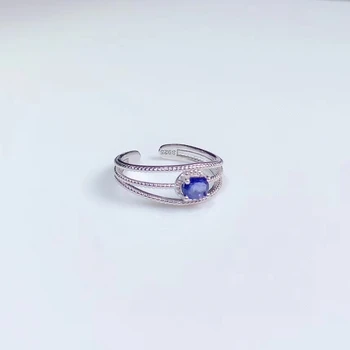 okouzlující modrá přírodní safír prsten pro ženy šperky real 925 silver platinum pokovené ovál přírodní klenot dívka chlapce dárek k narozeninám