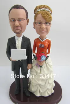 Osobní bobblehead panenky geek, chlap, svatební dar, svatební dekorace pevný polyresin tělo + polyresin hlavy