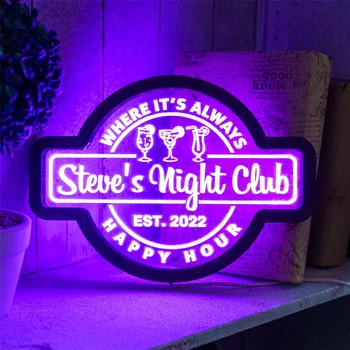 Osobní Noční Klub Neon Podepsat na Party Shromažďování Happy Hour Zavěšení na Zeď Lampa Lampička barový Pult Dekorace na Stůl