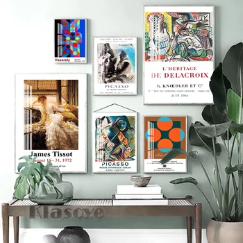 Picasso James Tissot Výstava Muzeum Malířské Plátno Tisků Umění Retro Plakát Kurt Kranz Vasarely Zdi Obraz Domova Dárek