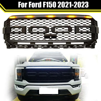 Pickup Truck Příslušenství, Přední Auto Gril S Tok LED Světlo Pro Ford F150 2021 2022 2023 Horní Mřížky Racing Mřížka Raptor Grily