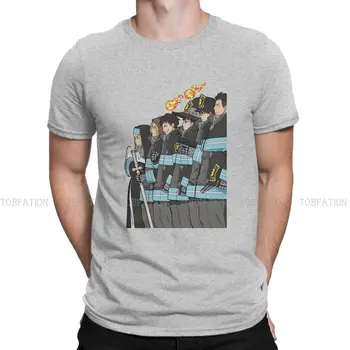 Plakát Kulatý Límec Tričko Fire Force Anime Fabric Classic T Shirt Muže