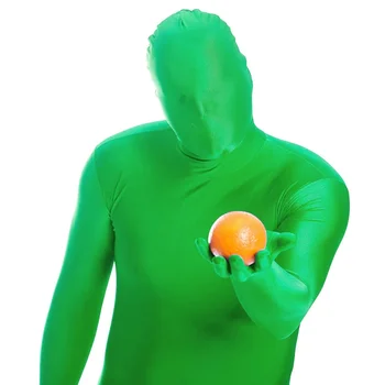 Plné Tělo Fotografie Chroma Key Zelený Oblek Unisex Dospělé Zelenou Kombinézu Úsek Kostým Pro Fotografii, Video, Speciální Efekt Festival