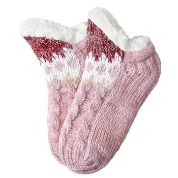 Podlaha Ponožky Pro Zimní Vlněný Útulný A Non-Slip Ponožky Single Velikost Ponožek V Domácnosti Nosí Pro Obývací Pokoj, Pracovna, Herna