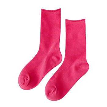 Ponožky Ženy Ženy Solidní Podzim Ponožky Ležérní Bavlněné Ponožky Teplé Ponožky Ženy Retro Bavlna