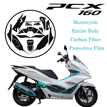 Pro Honda PCX160 Motocyklu Celé Tělo z Uhlíkových Vláken Ochranný Film Samolepky Vnitřní Kapotáže Pedálu, Palivové Nádrže, Příslušenství