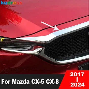 Pro Mazda CX5 CX-5 KF CX8 CX-8 2017-2021 2022 2023 2024 Chrome Přední Motor Stroje Kryt Trim Lití Pásu Auto Příslušenství