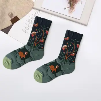 Pružné Ponožky Barevné Graffiti Tisk Mid-Ponožky Měkké Teplé protiskluzové Kotník Ochranu pro Páry Podzim/zima Opotřebení