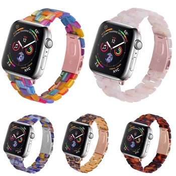 Pryskyřice popruh pro apple watch band 44 40 42 38 mm correa transparentní žena Smyčky watchband pro iwatch 6 se série 5 4 3 2 Fhx-18SJ