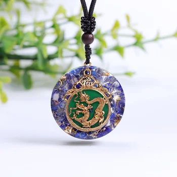 Psychika Náhrdelník Lapis Lazuli Energie, Léčení Crystal Dragon Přívěsek Náhrdelník Pro Ženy Šperky Štěstí Dárky