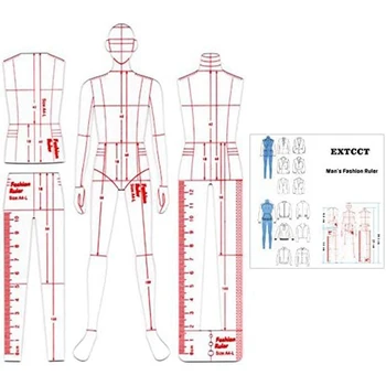 Pánské Módní Ilustrace Vládce Kreslení Šablony, Akryl Pro Šití Humanoidní Vzor Design, Měření Oblečení