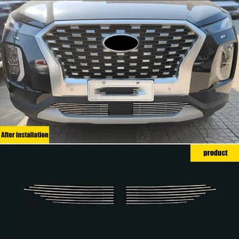 Přední mřížka kryt dekorační lišta Hliníková slitina světlý proužek pochromováno Pro Hyundai Palisáda 2019 2020