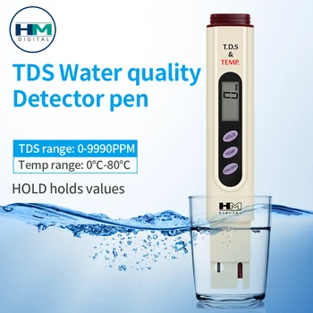 Přenosný TDS Metr Pero 2 v 1 TDS Temp Kvality Vody Tester LCD Displej Slitiny Titanu Sonda pro Pitnou Vodu Akvária, Bazény