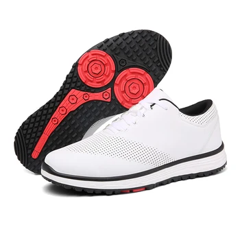 Přeshraniční golfové boty s pevnými nehty, nepromokavé a protiskluzové kůže, pánské outdoor golfové tréninkové boty, velikost 48