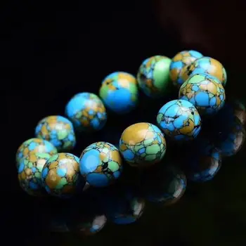Přírodní Turquoise Náramek Muži Ženy Léčení Drahokam Jemné Šperky Tyrkysový Kámen 108 Mala Korálky Střapce Náramek Růženec Náramky