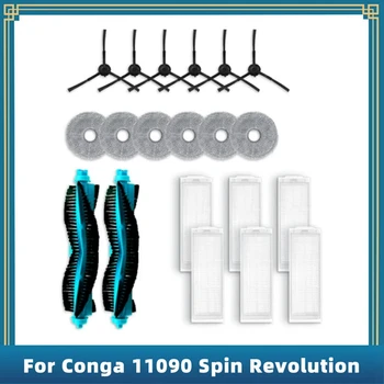 Příslušenství Pro Cecotec Conga 11090 Spin Revoluce Vysavač Hlavní Boční Kartáč, HEPA Filtr, Mop Pad