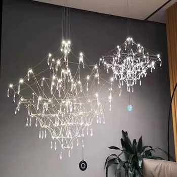 Quasar lustr Nordic Postmoderní visící krystaly světla LED z Nerezové Oceli, Jídelní Stůl minimalistický dekorace domů světlo